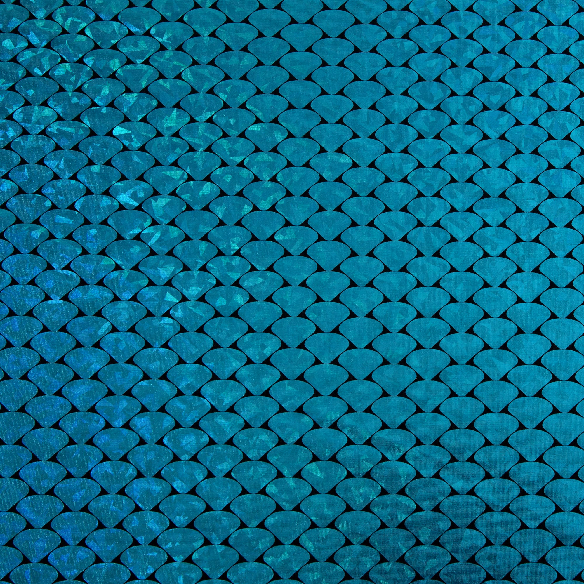 Cosplay by Yaya Han Metallic Turquoise Holographic Mermaid Scales All Way Stretch Jersey Fabric